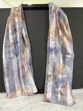 Anthropologie Painter's Bouquet Watercolor Floral Scarf